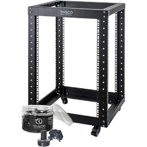 RIVECO 15U Server Rack + 50 Sets M6 Screws for Mounting Network Equipment