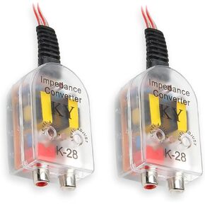 2 PCS Car Systems Systems CD CDWOOFER Converter ، RCA Control Control Audio Fereivency عالية التردد إلى محول تعديل التردد المنخفض ، ملحق الإدخال الإضافي للسيارات (شفافة)