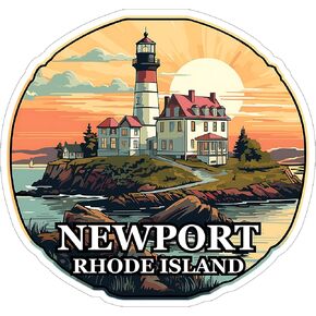 ملصق Newport Rhode Island 4 بوصات - شرس فينيل مقاوم للماء لأبهر زجاجة ماء محمول - ملصقات جمالية طويلة الأمد للبالغين ID44990