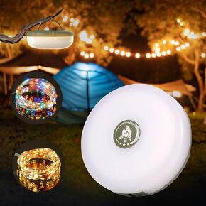 Camping Lights String,4 in 1 Outdoor String Lights with 8 Modes Adjustable,Rechargeable Led String Lights,IP44 Portable Camping Lantern Emergency Light for Hiking,Tent,Yard,Christmas Decor