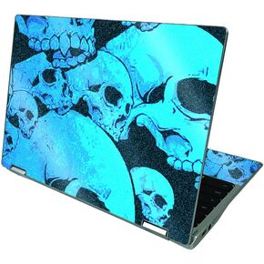 MightySkins Glossy Glitter Skin Compatible with Acer Chromebook CP311 (2021) - Blue Skulls | Protective Durable High-Gloss Glitter Finish | Easy to Apply and Change Styles | Made in The USA
