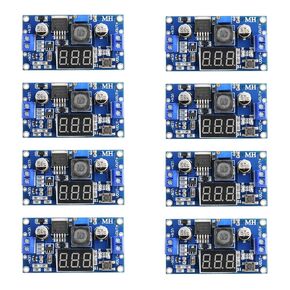 8pcs LM2596 DC-DC Buck Converter DC إلى DC 4.0-40V إلى 1.25-37V 3A وحدة تزويد الطاقة المنظم الجهد القابلة للتعديل مع عرض الفولتميتر LED