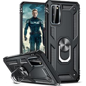 LeYi for Samsung-Galaxy-S20-Case-5G (Not Fit Plus/Ultra): Galaxy S20 5G Case with Stand, Military-Grade Protective Phone Case Cover with Magnetic Ring Kickstand for Samsung S20 5G 6.2 inch, Black