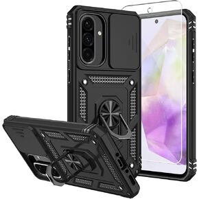 for Galaxy A36 5G Phone Case,Galaxy A36 5G Case,with Screen Protectors and Camera Cover,[Military Grade] 16ft.Drop Tested Cover with Magnetic Kickstand Protective Case for Samsung A36 5G, Blue