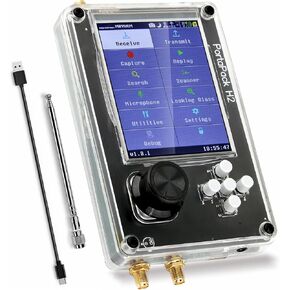 Portapack H2 Software Defined Radio Kit with Antennas,3.2 Inch TFT 1MHz-6GHz Professional Wireless Radio Transceiver ABS Shell,Capture Replay for Communication Radio Transceiver