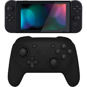 eXtremeRate Black Custom Shell for Nintendo Switch, Octagonal Gated Sticks Design Replacement Full Set Shell for Nintendo Switch Pro Controller - Console Controller NOT Included