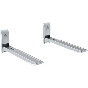 Cmple - Microwave Oven Steel L-Shaped Bracket, Microwave Wall Mount Shelf Bracket, Microwave Wall Stand Shelf Rack - SIL