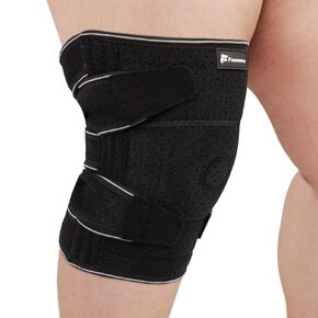 Plus Size Knee Brace for Women and Men, Innovative Cross-Pressure Adjustable Knee Support with Side Stabilizers for Meniscus Tears, Arthritis and Joint Pain Relief (3XL/4XL)