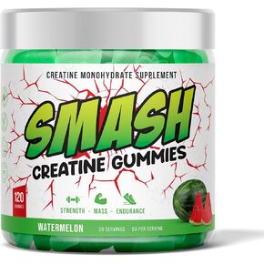 Creatine Monohydrate Gummies 5g, Creatine for Women and Men, (120ct) Vegan, Sugar-Free, Gluten Free. Preworkout & Post Workout (30 Servings, Strawberry)