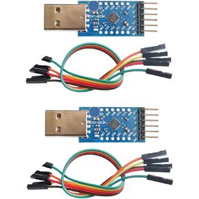 2pcs CP2104 Module USB to TTL UART Serial Converter + Dupont Cables, CP2104 STC Programmer, 6PIN Module, Replacing CP2102