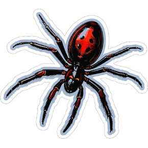 Black Widow Spider Sticker 4 Inch - Waterproof Animal Vinyl Decal for Laptop Water Bottle Car Tumbler - Durable Aesthetic Long-Lasting Stickers for Adults ID44990
