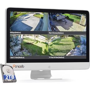 8CH H.265 Network Video Recorder Build in Monitor, 4K 8 PoE Ports NVR, Remote Access, Motion Alarm, 24/7 Recording, Smart Playback, Support 8MP/5MP/4MP/3MP PoE Cameras, Built in 2TB（Up to 8TB）