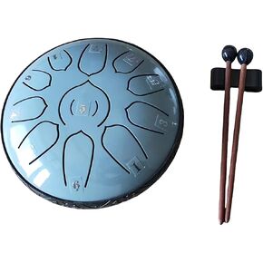 VKX Steel Tongue Drum 6 Inches 11 Notes Hand Drums with Bag Sticks Music Book, Sound Healing Instruments for Musical Education Entertainment Yoga Chakra Gifts (Grey, 6 Inches)