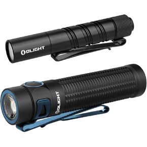 OLIGHT Baton3 Pro 1500 Lumens Rechargeable Flashlights with MCC3 Bundle with I3T 2 EOS 200 LMS Pocket and Compact Bright Handheld EDC Light