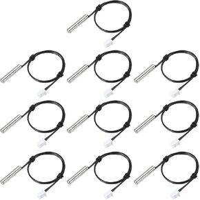 PATIKIL 10K NTC Temperature Sensor, 10 Pcs 118 Inch 1% 3740 Waterproof Copper Temperature Sensor Probe Temp Sensor Digital Temperature Transmitter Extension for Air Conditioner Fridge