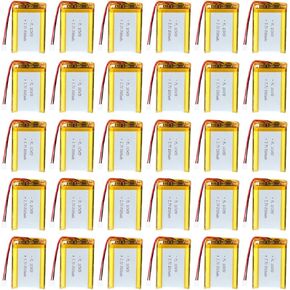 Lithium Polymer Battery 3.7V 2000mAh 103450 Lipo Rechargeable Battery Pack with 2 Wires JST 2.0mm Connector for Speaker and Wireless Device