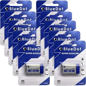 BlueDot Trading Heavy Duty 9 Volt Alkaline Batteries for Smoke and Carbon Monoxide Detectors, Security devices and Fire Alarms, (Packaging may vary), Quantity 1