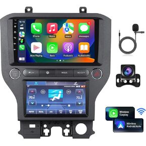 Dual Screen for Ford Mustang Car Radio 2015 2016 2017 2018 2019 2020 2021 Head Unit Auto Stereo Multimedia Player GPS Navigation Carplay Touch Screen