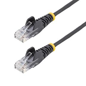 StarTech.com 15ft Black Slim CAT6 Ethernet Cable, Snagless RJ45, LSZH, 28AWG Pure Bare Copper, Slim Network Patch Cable/Cord