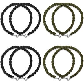 BLMHTWO 8PCS Military Boot Straps, Elastic Boot Bands Blousing Garter Straps Outdoor Legging Rope with Metal Hook for Pants Men and Women Outdoor Hiking Military