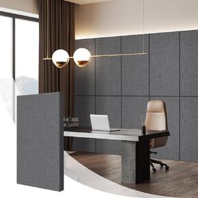 Olanglab Fiberglass Acoustic Wall Panels Sound Absorbing 1 Pack, 2'' Thick 24x48 Sound Dampening Panels, Large Fabric Wrapped Sound Proof Panels for Walls (Light Gray)