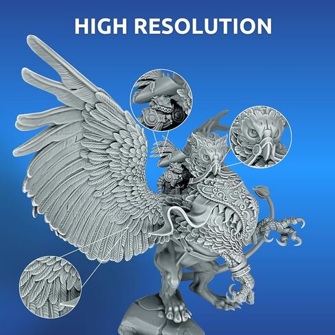 TGM-7 3D Printer Resin for 4K/8K/12K LCD/DLP/SLA UV Resin 3D Printers – Tough, High Resolution, Low Odor, Fast Curing Printing Liquid, 405nm, Great for Tabletop Miniatures (Yellow, 1kg) in Kuwait