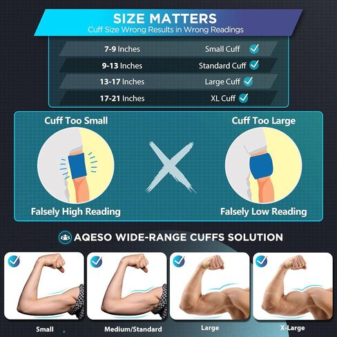 Upper Arm Blood Pressure Machine - 2 Size Cuffs, Medium/Large 9"-17" and Extra Large XL 13"-21" for Big Arms, Accurate Automatic Digital BP Machine for Home Use, Large Backlit Display, 2 Users in Kuwait