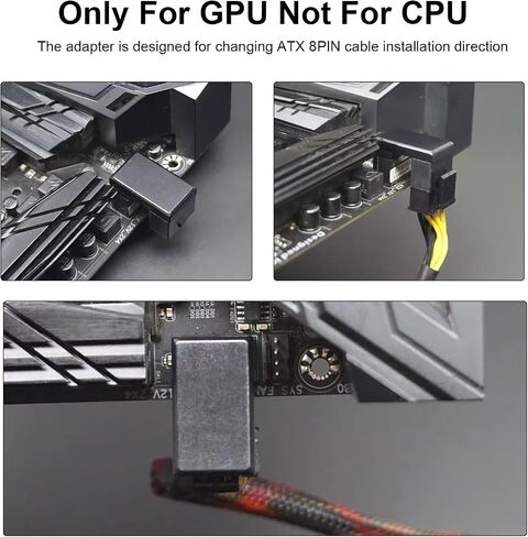 Danfetsoy 180 Degree Angled 8Pin Female to 8pin Male Power Connector for Desktop Graphic Card Mainboard to Reduce The Height of Power Cord Keeping Cable Tidy (Down/8pin) in Saudi Arabia