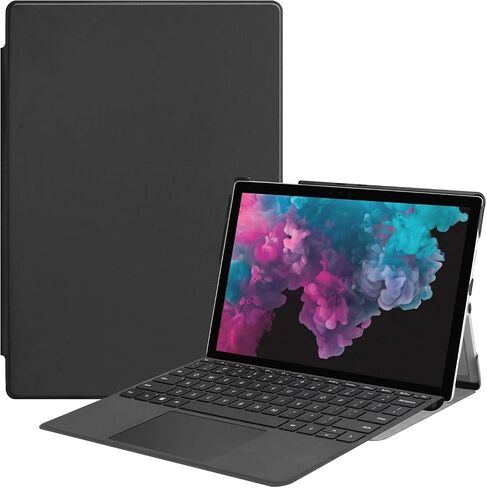 Tablet Cover for Microsoft Surface Pro 7/Pro 6/Pro 5/Pro 4 12.3",Ultra Slim Folio Stand Lightweight Leather Case for Surface Pro 4 5 6 7,Compatible with Type Cover Keyboard (Dark Blue) in Saudi Arabia
