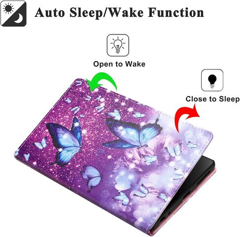 Case for Lenovo Tab M11 (11 inch 2024 Model) TB-330FU, Auto Wake/Sleep, Premium PU Leather Folding Stand Cover with Pen Holder & Multiple Viewing Angles - Butterfly in Saudi Arabia