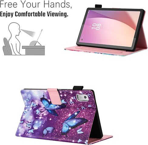 Case for Lenovo Tab M11 (11 inch 2024 Model) TB-330FU, Auto Wake/Sleep, Premium PU Leather Folding Stand Cover with Pen Holder & Multiple Viewing Angles - Butterfly in Saudi Arabia