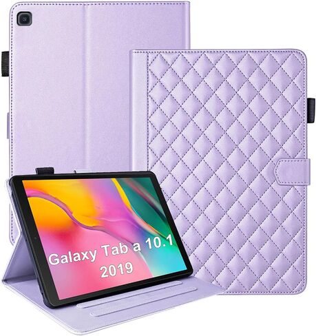 علبة Samsung Galaxy Tab A 10.1 بوصة 2019 (Model SM-T510/T515) ، عرض الأغطية الذكية من الزوايا ، غطاء من الجلد ، غطاء مغنطيسي مع فتحة بطاقة حامل القلم- in Saudi Arabia