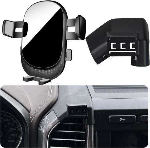 حامل هاتف السيارة لـ Ford F-150 Auto Aportories [فقط لعام 2015-2020 F150] ， [يرجى التحقق مما إذا كانت وحدة التحكم المركزية الخاصة بك متسقة وإذا كانت قابلة للتطبيق] ， يحتوي منفذ الهواء على نسخة فضية مشرقة in Kuwait