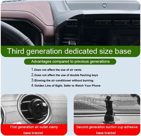 حامل هاتف السيارة لـ Ford F-150 Auto Aportories [فقط لعام 2015-2020 F150] ， [يرجى التحقق مما إذا كانت وحدة التحكم المركزية الخاصة بك متسقة وإذا كانت قابلة للتطبيق] ， يحتوي منفذ الهواء على نسخة فضية مشرقة in Kuwait
