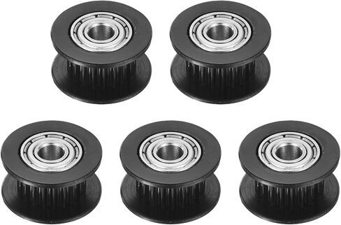 MECCANIXITY 2GT Idler Pulley 20 أسنان 4 مم تتحمل عجلة بكرة توقيت الألومنيوم لعرض 6 مم 20T حزام توقيت للطابعة ثلاثية الأبعاد، CNC، حزام توقيت - 5 قطع فضية in Kuwait