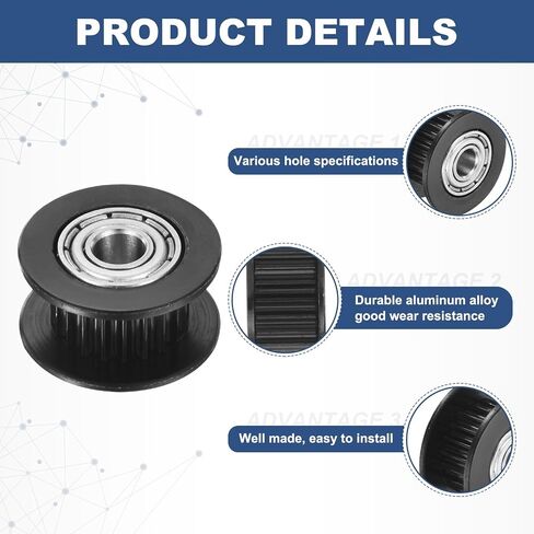 MECCANIXITY 2GT Idler Pulley 20 أسنان 4 مم تتحمل عجلة بكرة توقيت الألومنيوم لعرض 6 مم 20T حزام توقيت للطابعة ثلاثية الأبعاد، CNC، حزام توقيت - 5 قطع فضية in Kuwait