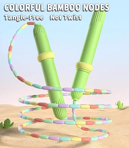 حبل القفز للأطفال، حبل القفز الناعم المطرز بمعدات تمارين اللياقة البدنية، تشابك قابل للتعديل - حبل القفز للياقة البدنية مقسم مجانًا للأطفال والرجال والنساء للحفاظ على اللياقة البدنية والتدريب والتمرين وفقدان الوزن in Kuwait