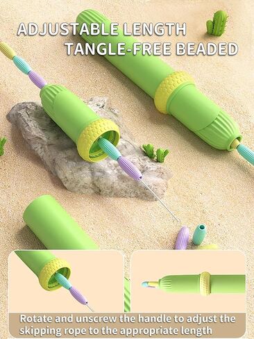 حبل القفز للأطفال، حبل القفز الناعم المطرز بمعدات تمارين اللياقة البدنية، تشابك قابل للتعديل - حبل القفز للياقة البدنية مقسم مجانًا للأطفال والرجال والنساء للحفاظ على اللياقة البدنية والتدريب والتمرين وفقدان الوزن in Kuwait