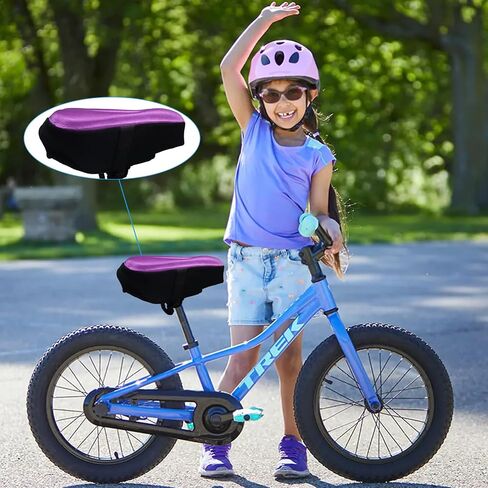 Kids Bicycle Seat Cushion Cover 9"x6",Gel Padded Bike Seat Cover for Boys Girls,Breathable Soft Bike Seat Cover，Child Bicycle Saddle Pad with Water Resistant Cover,Arm Sleeves in Kuwait