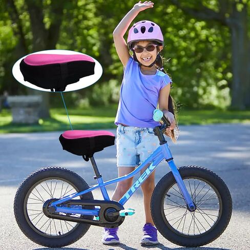 Kids Bicycle Seat Cushion Cover 9"x6",Gel Padded Bike Seat Cover for Boys Girls,Breathable Soft Bike Seat Cover，Child Bicycle Saddle Pad with Water Resistant Cover,Arm Sleeves in Kuwait