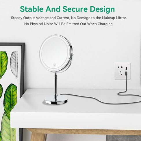 FITE ON USB Charging Cable Power Supply Charger Cord Lead Compatible with Mirror Makeup Lights (Round Plug) in Kuwait