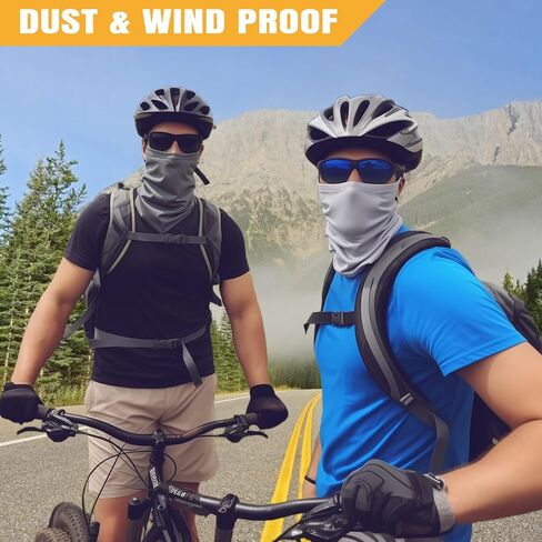 HONGTEYA 6 Pack Neck Gaiter Face Mask: Breathable Windproof Face Cover Balaclava High Elastic Cooling Earloop Bandana for Men Women in Kuwait