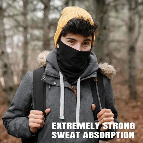 HONGTEYA 6 Pack Neck Gaiter Face Mask: Breathable Windproof Face Cover Balaclava High Elastic Cooling Earloop Bandana for Men Women in Kuwait