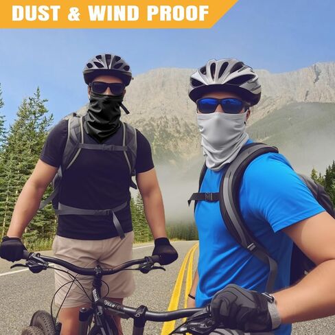 HONGTEYA 6 Pack Neck Gaiter Face Mask: Breathable Windproof Face Cover Balaclava High Elastic Cooling Earloop Bandana for Men Women in Kuwait