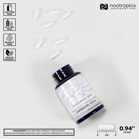 Nootropics Depot Palmitoylethanolamide (Pea) 400mg Capsules | Micronized Pea | Joint, Nerve, & Cellular Support | Daily Comfort | High Purity | Supplement for Women and Men | 60ct in Saudi Arabia