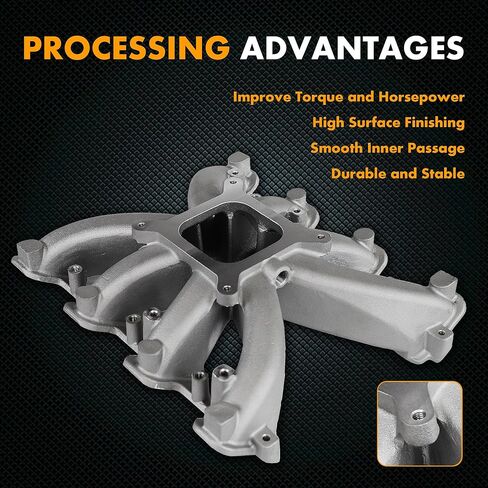 300-136 مشعب السحب من الألومنيوم EFI LS طائرة واحدة متوسطة الارتفاع متوافقة مع GM LS3/L76/L92/L99 منفذ مستطيل 6.2L/376 V8 محرك كاديلاك شيفروليه جي إم سي بونتياك هامر in Kuwait