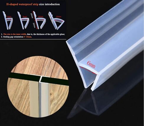 شريط عازل لباب الدش الزجاجي 3 أمتار (120 بوصة) بدون إطار، شرائط إغلاق لباب الدش، شرائط إغلاق نافذة مطاطية من السيليكون لمنع تسرب الدش، سدادة مرنة مقاومة للطقس للحمام (نوع F 6 مم (1/4 بوصة) in Kuwait