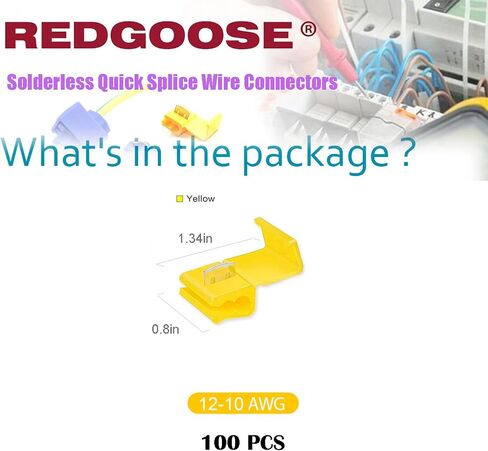 60PCS Solderless Quick Splice Wire Connectors, 22-10 AWG Lock Snap Electrical Wire Connector(22-18AWG Red 20PCS, 18-14AWG Blue 30PCS, 12-10AWG Yellow 10PCS) in Kuwait