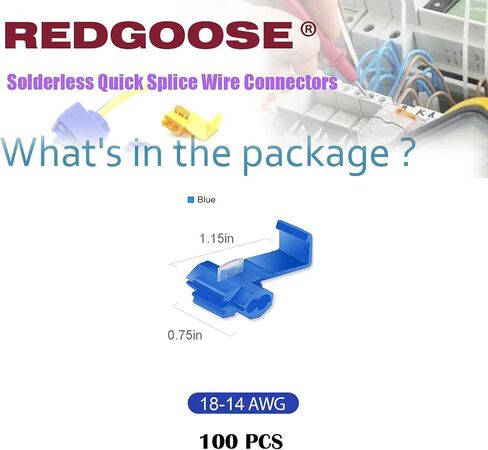 60PCS Solderless Quick Splice Wire Connectors, 22-10 AWG Lock Snap Electrical Wire Connector(22-18AWG Red 20PCS, 18-14AWG Blue 30PCS, 12-10AWG Yellow 10PCS) in Kuwait