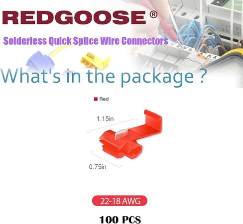 60PCS Solderless Quick Splice Wire Connectors, 22-10 AWG Lock Snap Electrical Wire Connector(22-18AWG Red 20PCS, 18-14AWG Blue 30PCS, 12-10AWG Yellow 10PCS) in Kuwait
